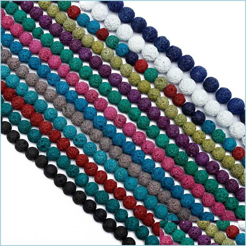 

Other 8Mm 1Strip 4/6/8/10/12/14Mm Natural Colorf Volcanic Lava Stone Round Bead Loose Beads Diy Bracelet Wholesale Drop Delivery 202 Dhedq