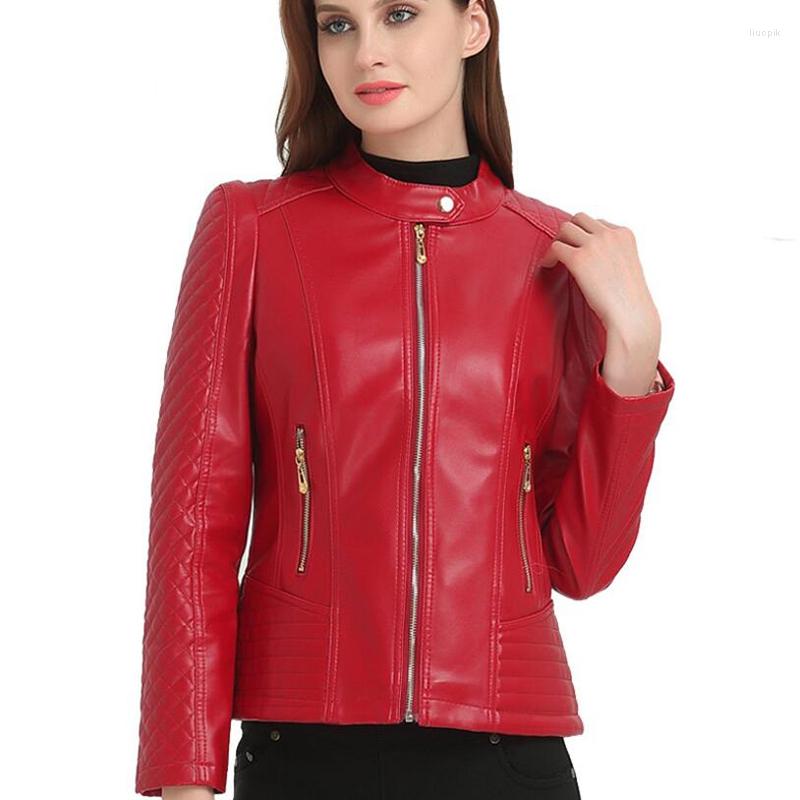 

Women's Leather Large Size 6XL Short Leathers Coat Women's Fashion Pu Motorcycle Middle-aged Jacket Autumn Winter Coats, Black c03