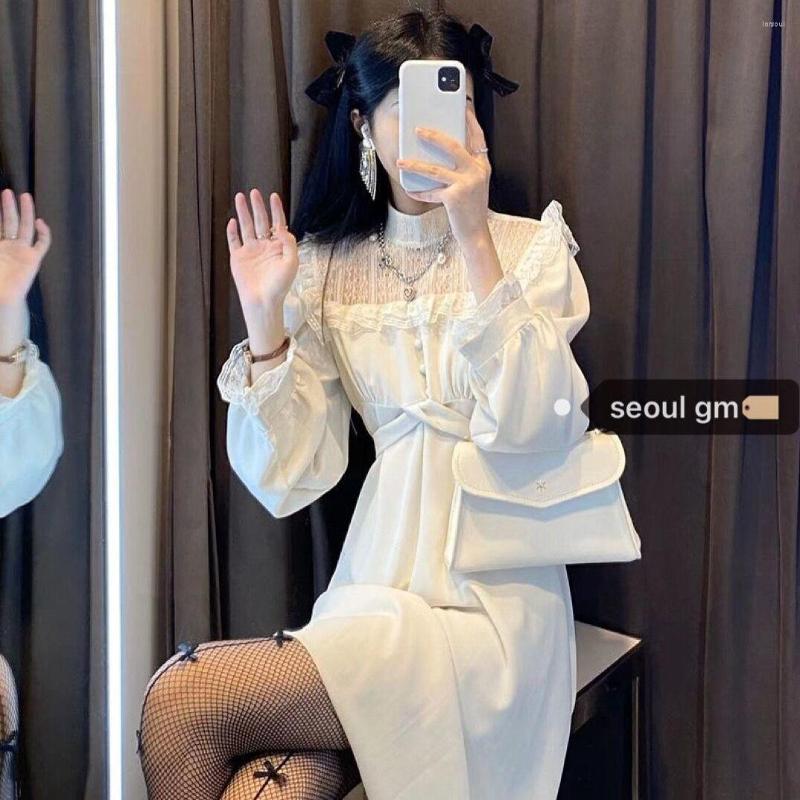 

Casual Dresses Women Dress Lace White Inside Vestido De Mujer Femme Robe, 933