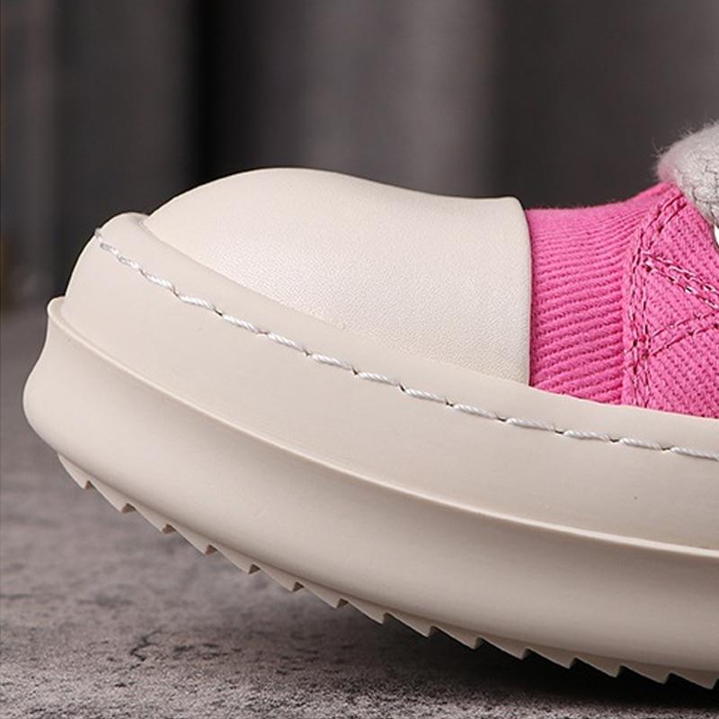 

Men's Shoes Canvas Casual Shoes Sneakers Male Sneaker Rick Pink Jumbo Shoeslace Women's Owens Size 34-48 Lace-Up E44Y, Black