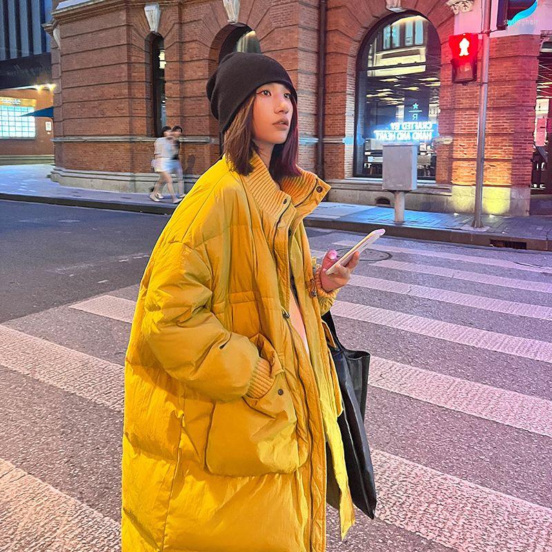 

Women' Down 2022 Winter Women' Parka Thickened Warm Knitted Padded Jacket Mid-Length Coat Casual Loose Fashion Women, Black