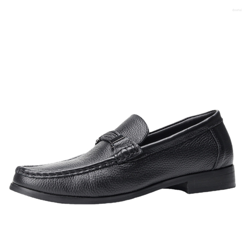 

Dress Shoes Fashion Handmade Cowhide Men's Genuine Leather Slip On Comfortable Business Casual, Black