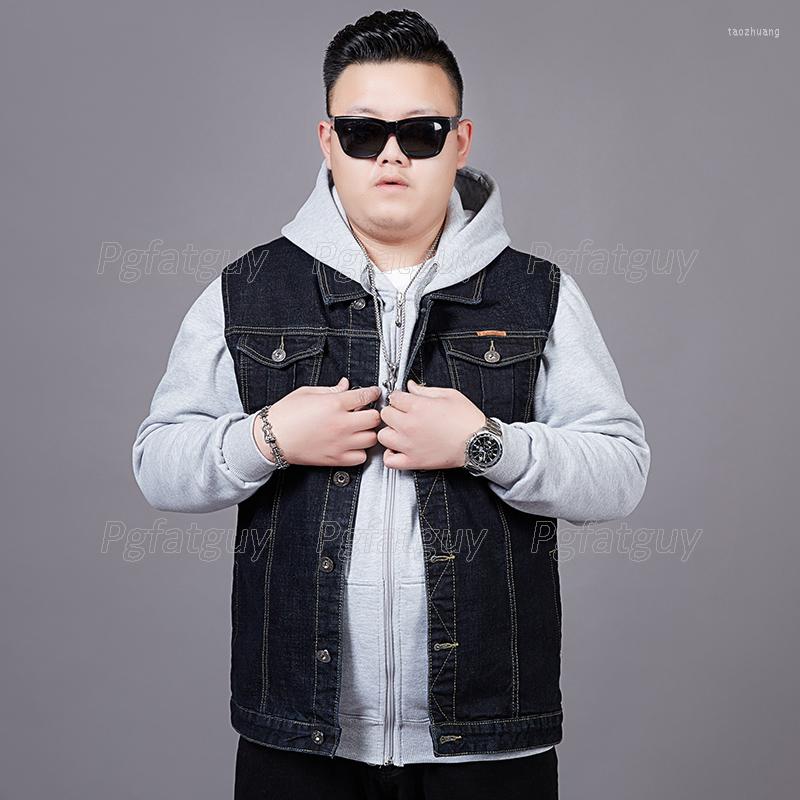 

Men's Vests Men's Denim Vest Jacket Plus Size 8XL 7XL 6XL Male Clothing Summer Loose Waistcoat Casual Big Sleeveless Jeans, Black