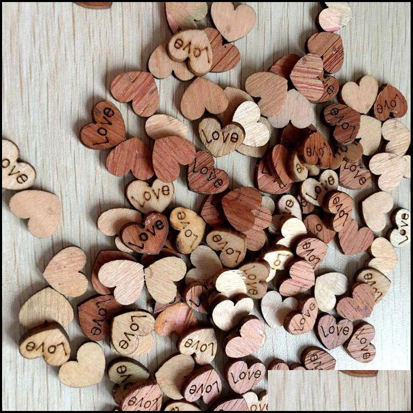 

Wedding Decorations 500Pcs Wedding Decoration Wooden Love Heart Shape For Weddings Plaques Art Craft Embellishment Sewing Buttons Dr Dhk2B, Beige