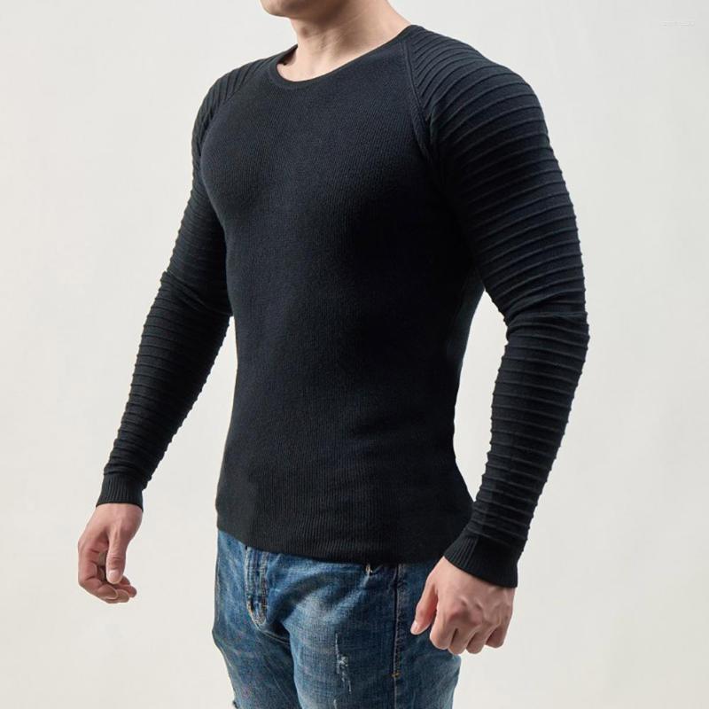 

Men's Sweaters Great Autumn Sweater Anti-shrink Men Breathable Round Neck Casual Winter Close-fitting, Grey
