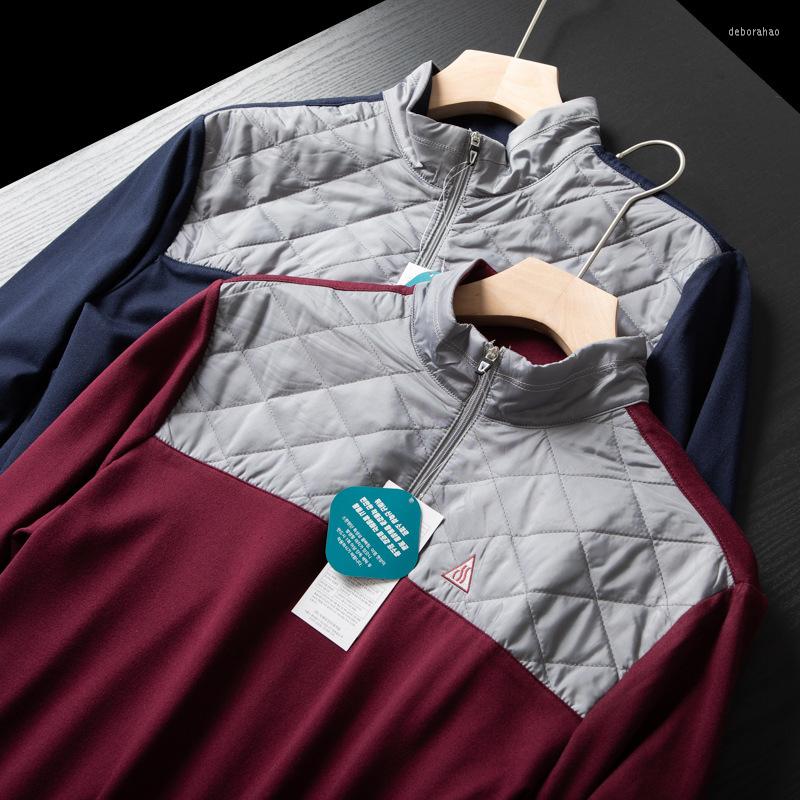 

Men's Hoodies Stand Collar Sweater Men Autumn Winter Casual Sports Tops Half-zip Fleece Pullover Sweatshirt Red Long Sleeve T-Shirt, Blue