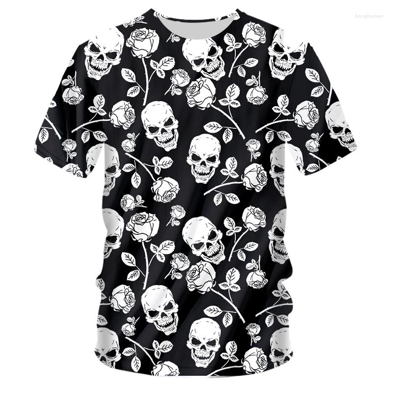 

Men's T Shirts 2022 Summer Skull Print Short-sleeved T-shirt 3D Casual Breathable And Plus Size 4xl, 00099