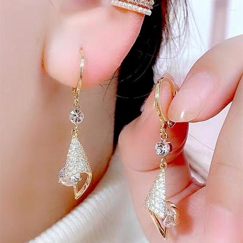 

Dangle Earrings Fashion Women Geometric Irregular Triangle Crystal Diamond Pendant Bridal Wedding Engagement Birthday Jewelry Gift Acce