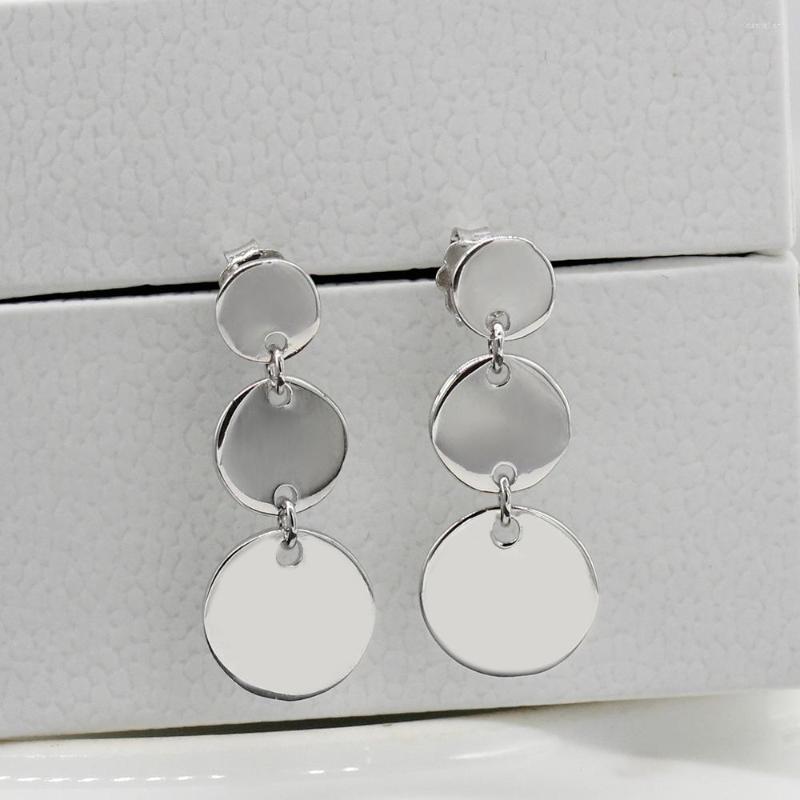 

Stud Earrings Silver 925 Round Shape Korean Trendy Jewelry For Women Girls Wedding Valentine's Day Gift