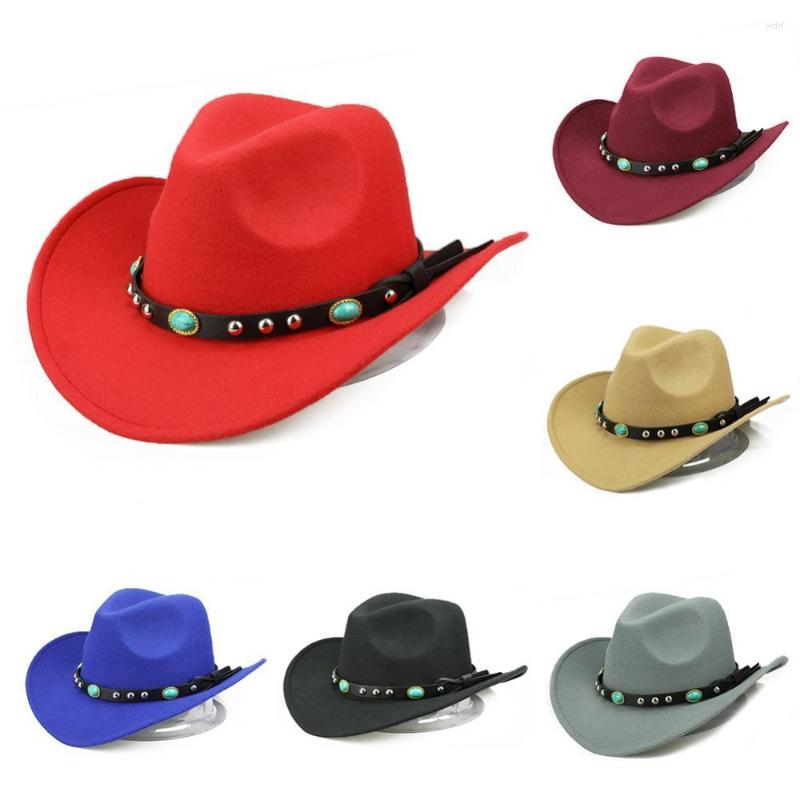 

Berets 1pc Cowboy Hat Men Women Rivet Roll Up Wide Brim Western Gentleman Cowgirl Sombrero Jazz Cap Sombreros De Vaquero, Camel