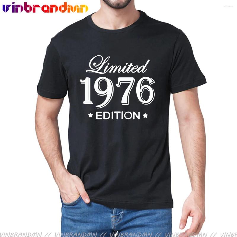 

Men's T Shirts Funny Summer Style Limited Edition 1976 Men Birthday Short Sleeve O Neck Cotton Man Made In T-shirt Tops, Black