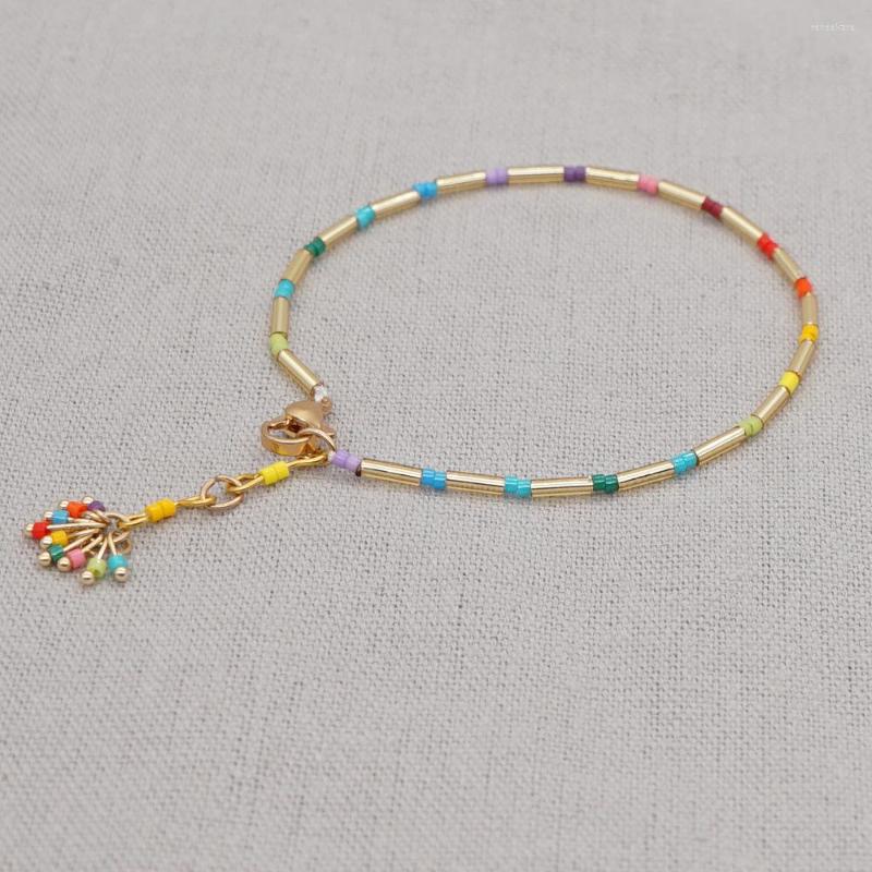

Strand Bohemian Ethnic Handmade Woven Miyuki Charm Bracelet Rainbow Femme Jewelry Gift