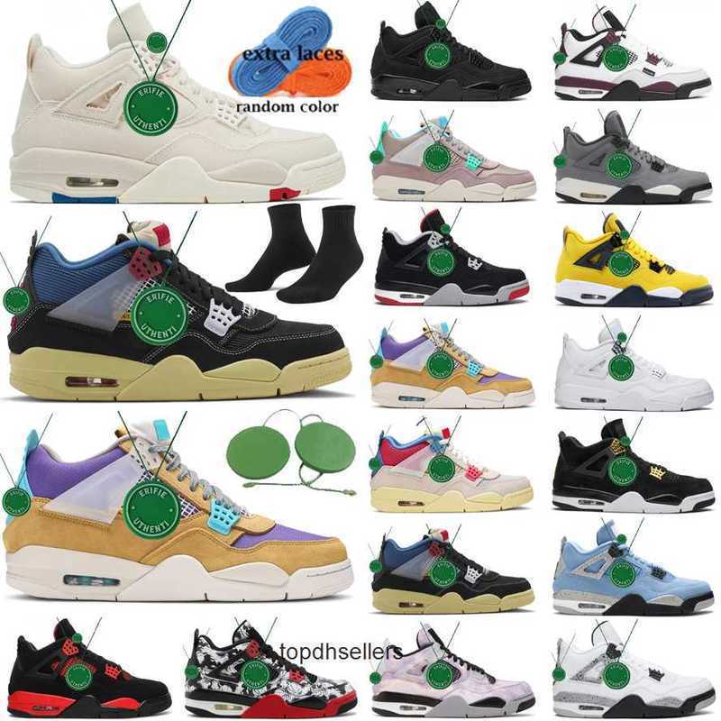 

4 basketball shoes men women jordens 4s Military Black Cat Sail Red Thunder White Oreo Cactus Jack Blue University Infrared Cool Grey mens, Box