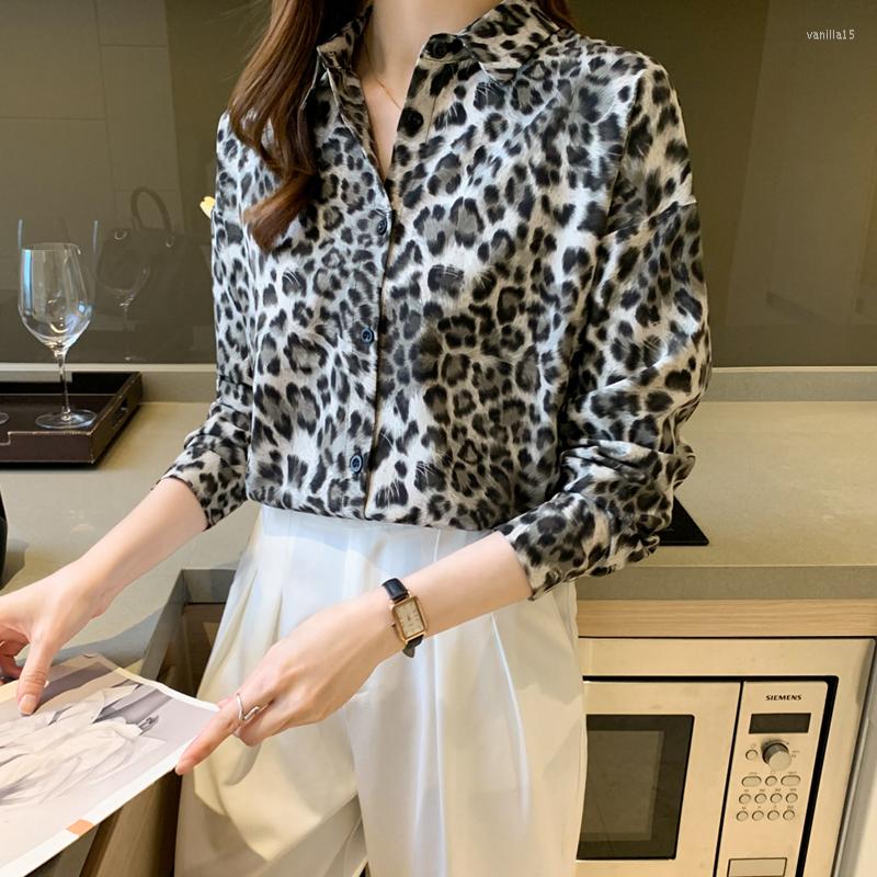 

Women' Blouses Chikichi 2022 Casual Spring And Autumn Leopard Chiffon Button Ladies Lapel Long-sleeved Shirt, Colour 1