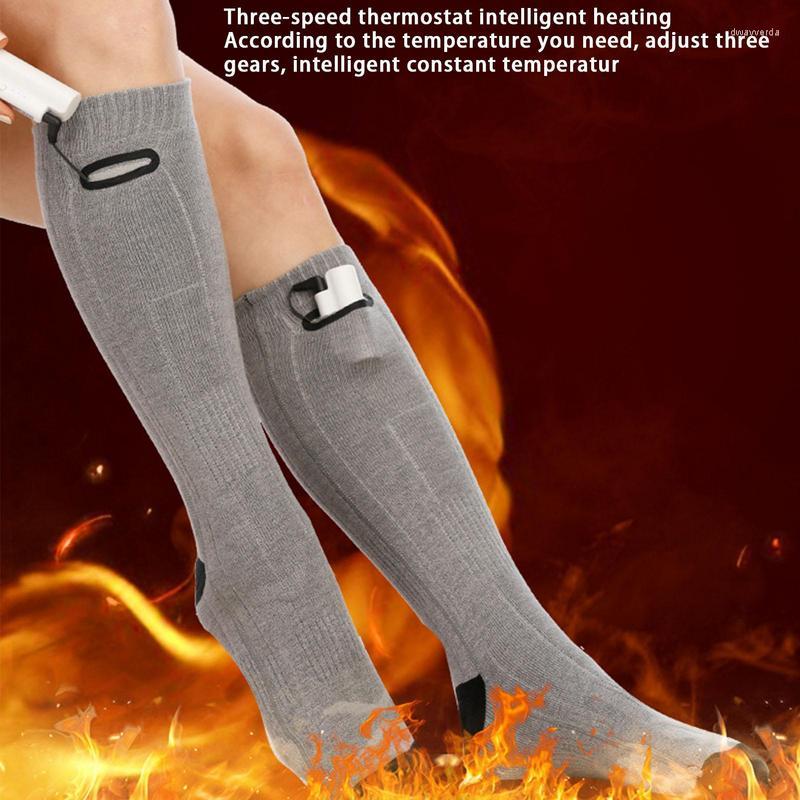 

Athletic Socks 1Pairs Winter Heated Men's Women's Thermal Heating Thermosocks Foot Warmer Electric Warm Trekking Ski Cycling, Gray