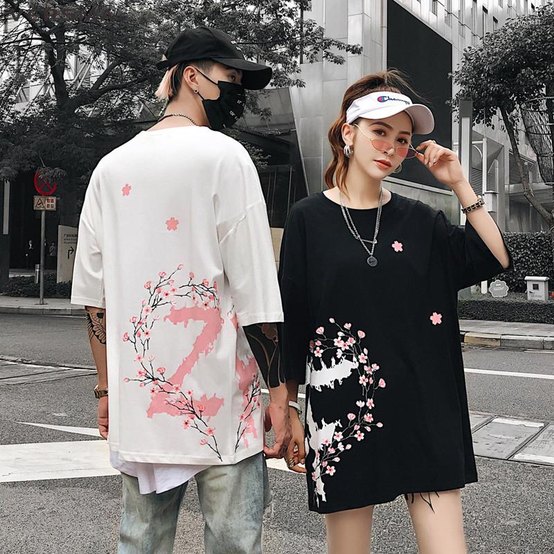 

Men' T Shirts VERSMA 2022 Japanese Harajuku BF Peach Printed T-shirt Men Women Summer Hip Hop Overszied Cotton Couple Shirt Drop, Black