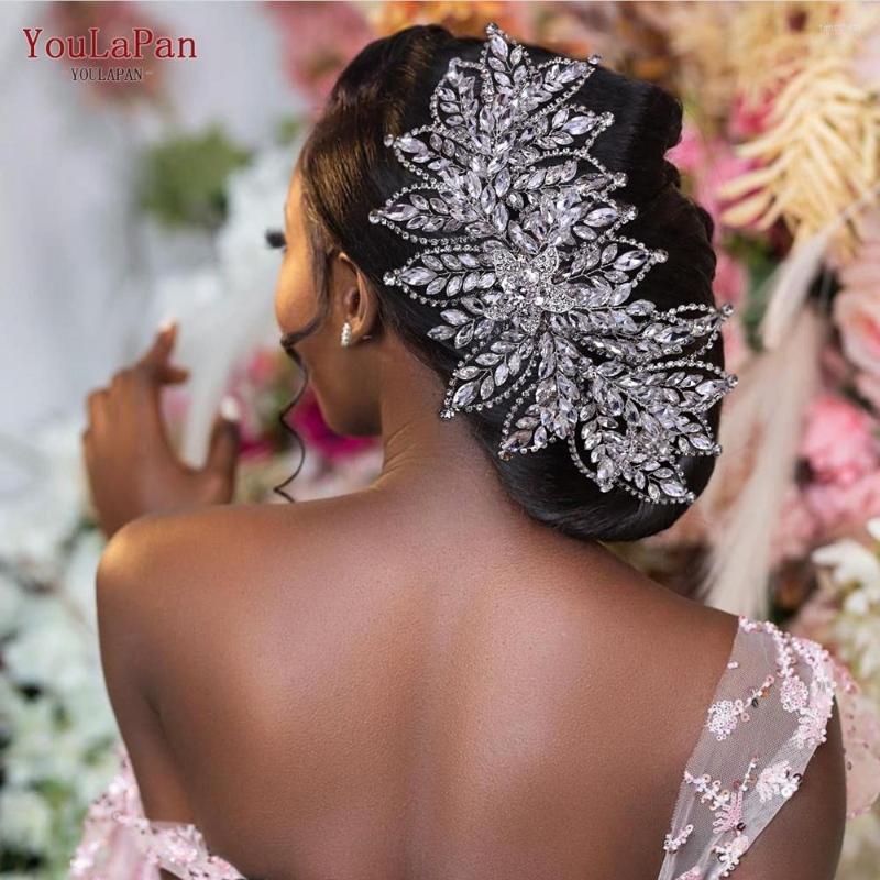 

Hair Clips TOPQUEEN HP413 Flower Bridal Headband Rhinestone Wedding Tiara Luxurious Woman Bride Accessories Crystal Headwear