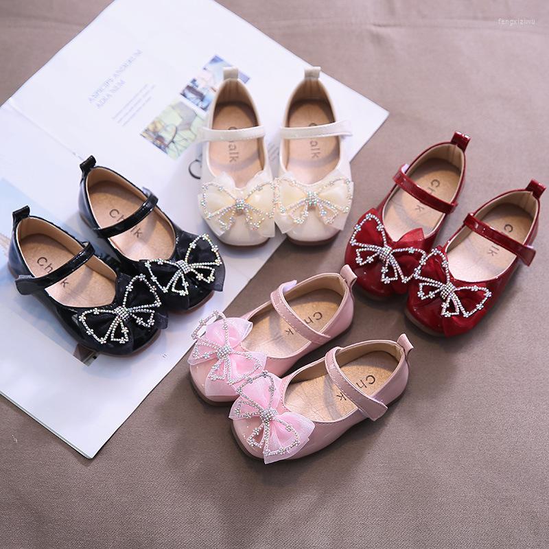 

Flat Shoes Girls Mary Janes Butterfly Not Princess Kids Patent Leather Bling Party Wedding Toddlers Baby Child Flats -8y, Pink