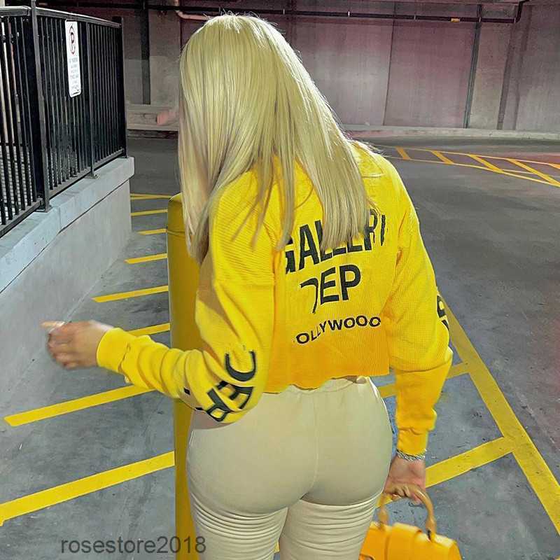 

Designer t Shirt Pullover Autumn Winter 2022 High Street Fashion Letterprint Screen Red Style Crew Neck top, Yellow