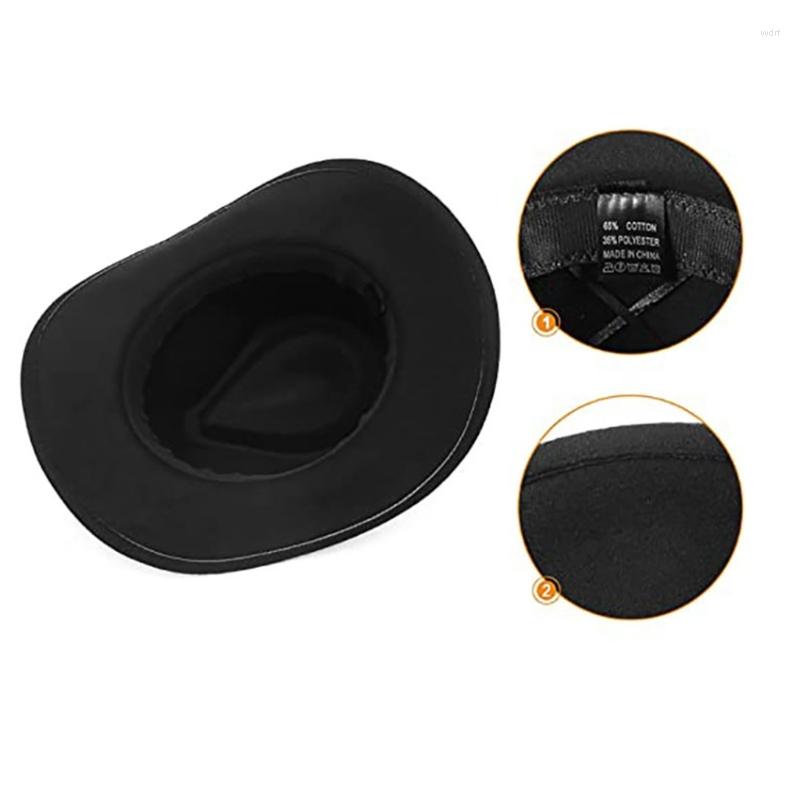 

Berets Tibetan Barrette Hat Camping Beach Hiking Unisex Cowboy Western Cowgirl Fedora Drop, Black