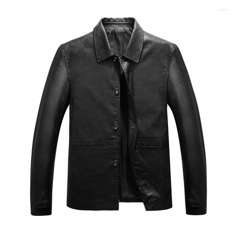 

Men's Jackets Men's Outerwear Leather Jacket Fashion Korean Version All-match Trend Autumn Winter Fleece Warm Simplicity Casual Zipper, Black