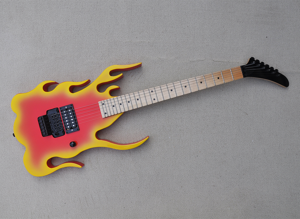 

Red Flame Electric Guitar with Floyd Rose Rosewood Fretboard 24 Frets