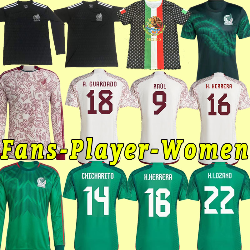 

WORLD CUP 2022 Mexico soccer jerseys H.LOZANO CHICHARITO RAUL LOZANO 22 23 fans player version 2023 G DOS SANTOS OCHOA long sleeve training goalkeeper women girl