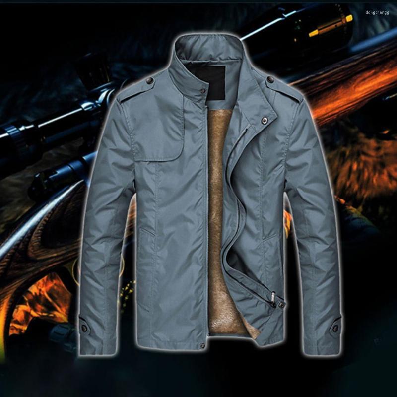 

Men's Vests Men Autumn Winter Long Sleeve Zipper Plush Thick Coat Stand Collar Casual Jacket, Greyblue