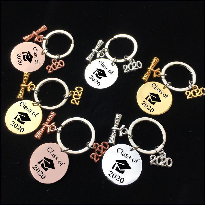 

Keychains Lanyards Class Of Word Letter Stainless Steel Women Men Keychains Couple Lover Key Chains Ring Promotion Celebration Gra Dhomp