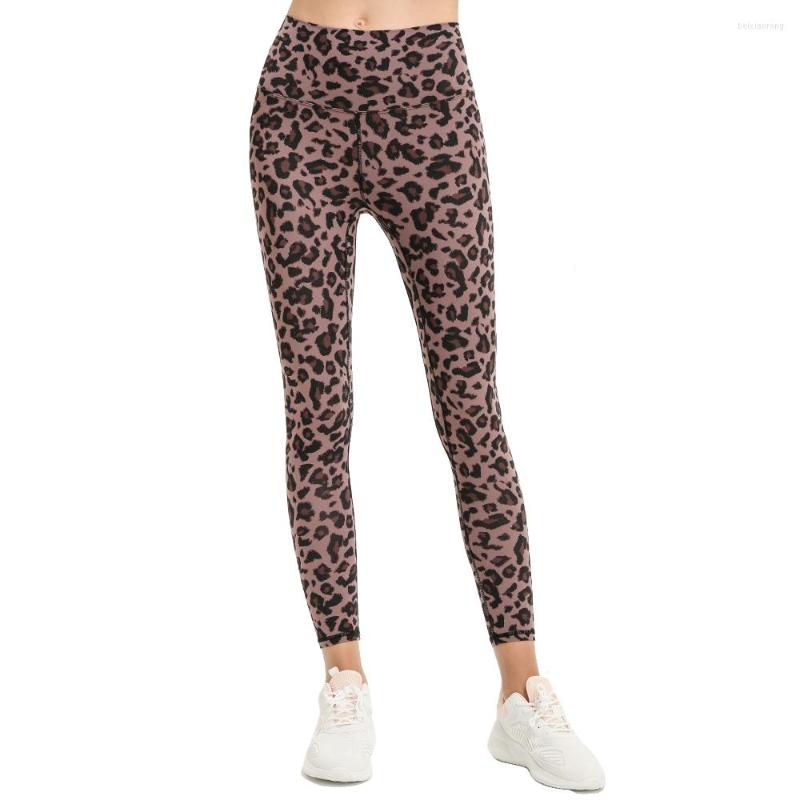

Men' Tracksuits Leopard Print Leggings For Fitness High Waist Nylon Stretch Cozy Sport Woman Running Pants Gym Tights Workout Athletic, Coffee