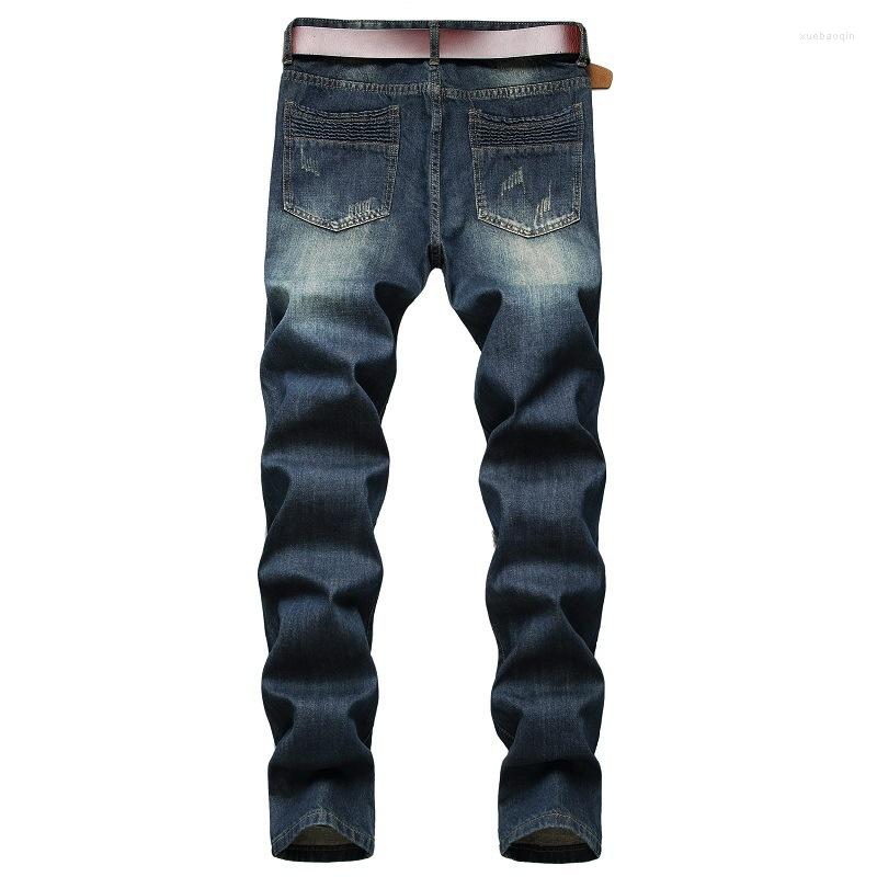 

Men's Jeans Men's Ripped Destroyed Slim Fit Straight Leg Fashionn Men Distressed Denim, Blue