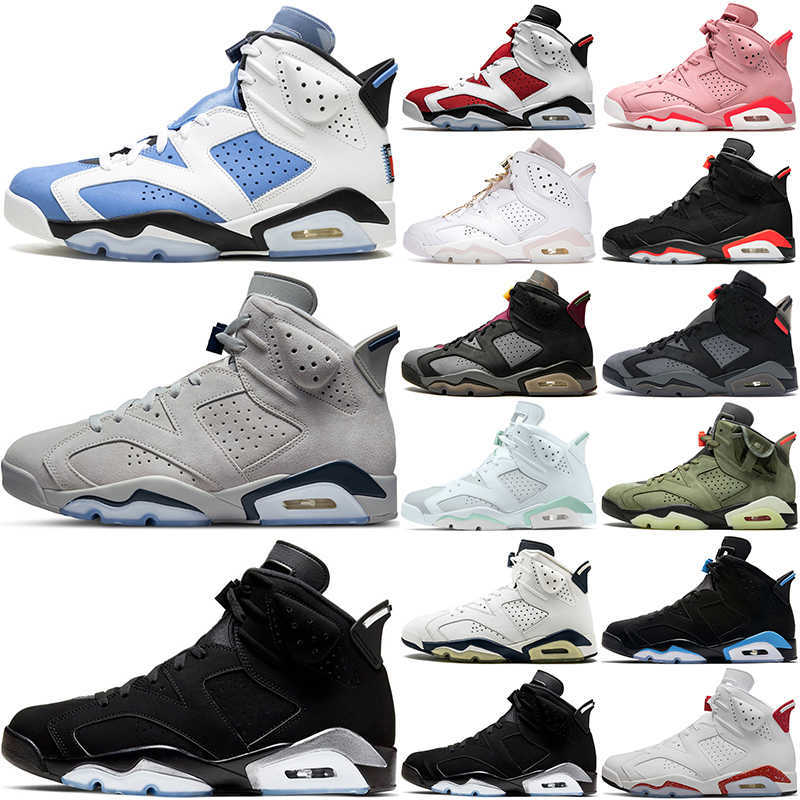 

6 6s Basketball Shoes for men women University Blue Red Oreo Georgetown Midnight Navy Cactus Jack Black UNC mens womens trainers outdoor, 36-47 unc-university blue