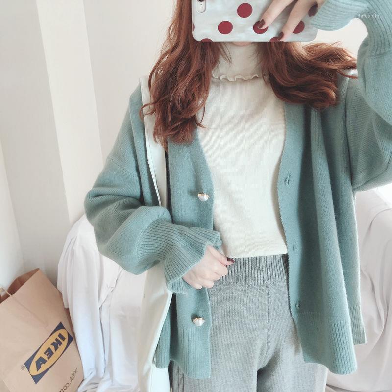 

Women' Knits Woman Sweaters Cardigan Fairy Knitted For Women Spring Wear Outer Loose Sweater Coat Thick, Green