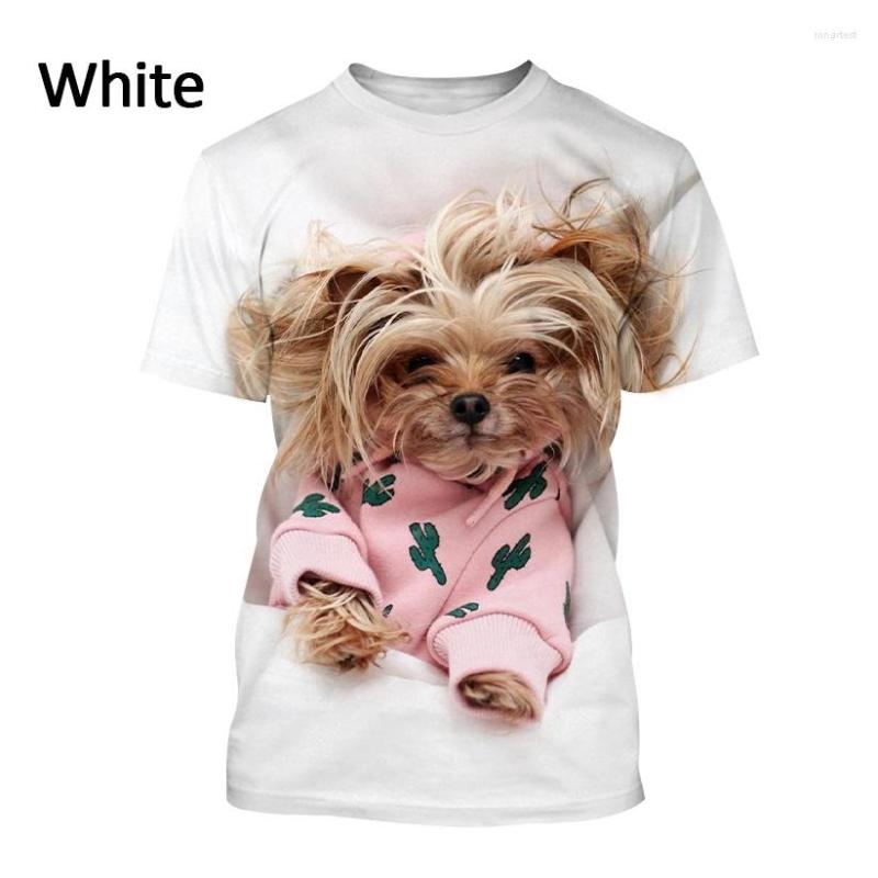 

Men's T Shirts Yorkshire Terrier 3D Printing T-shirt Fashion Animal Cute Dog Fun Casual Round Neck Shirt Breathable And Comfortable Soft, Beige