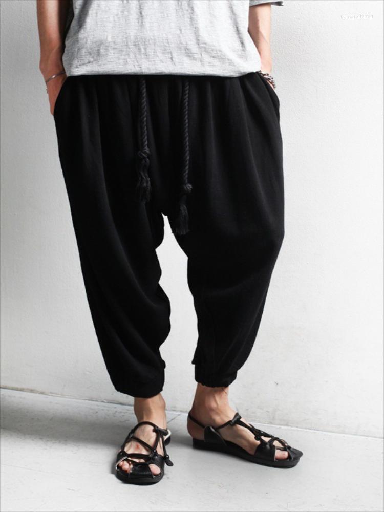 

Men' Pants Men' Casual Spring And Autumn Classic Dark Hip Hop Hong Kong Style Loose Large Size Harlan, Black