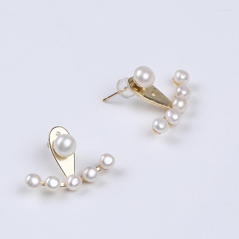 

Stud Earrings 2022 Design INS White Pearl Earring Arc Statement Jewelry