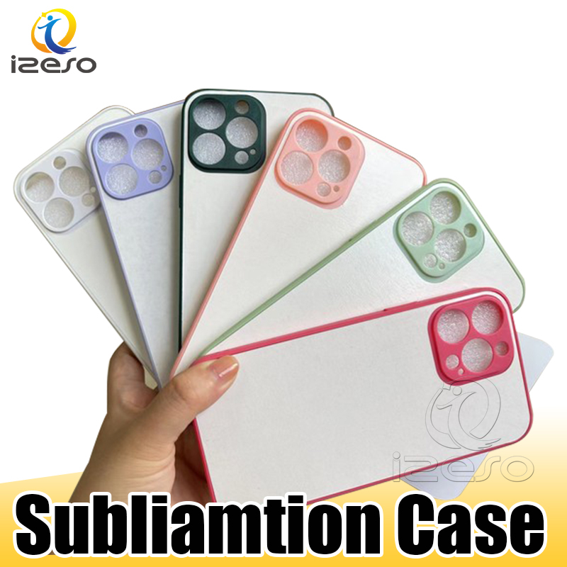 

2D Sublimation Blanks Case Cellphone Covers Rubber TPU PC DIY Sublimating Phone Cases with Metal Aluminum Plate for iPhone 14 13 12 izeso, Red