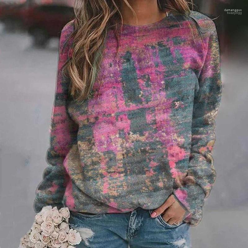 

Women' Hoodies Women' & Sweatshirts Women Oversized Sweatshirt Tops Print O Neck Long Sleeve Autumn Pullover Streetwear Casual Loose, Red