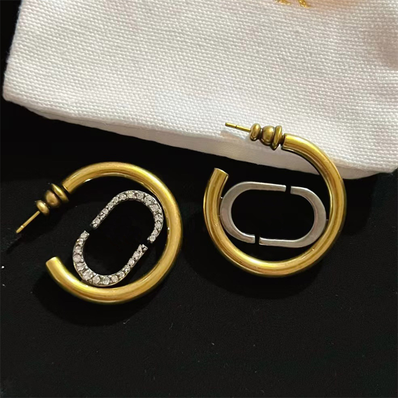 

Diamond Designer Earring Ear Studs Hoop Earrings Womens Eardrop Vintage Gold Ladies Pendants Luxury Jewelry