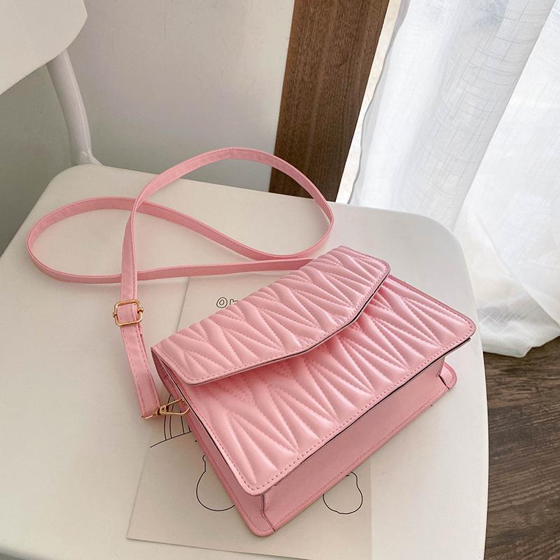 

Evening Bags Textured Retro Ladies Bag Trendy Fashion Pure Color Simple Embroidered Thread One-Shoulder Diagonal, Black