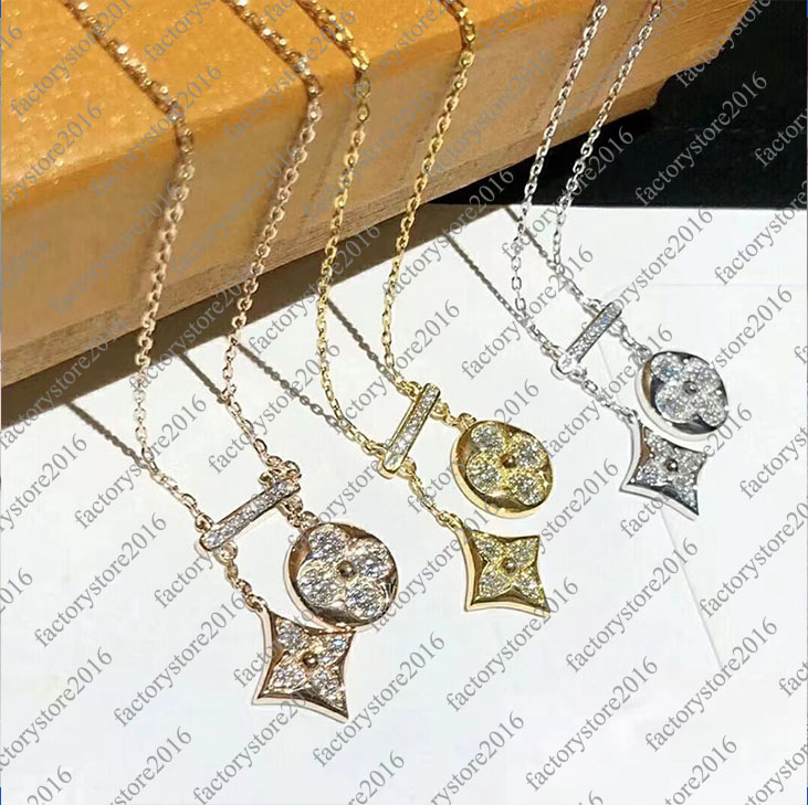 

Brand Classic Clover Pendant Necklaces Designer Jewelry 18K Gold Love Fashion Luxury Shining Diamond Crystal Choker Necklace Bracelet for Women Gift A