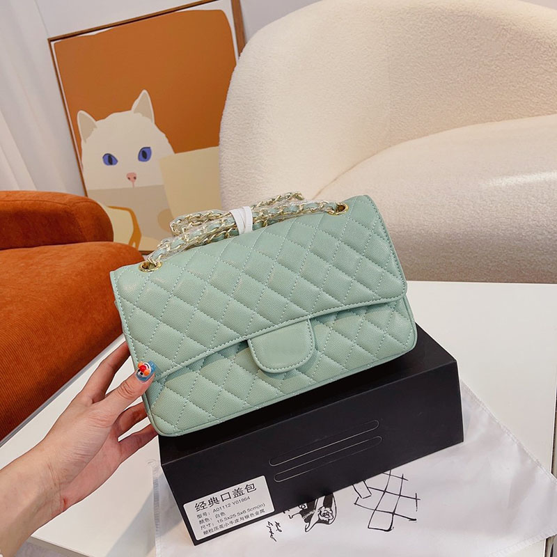 

Trend Women Luxury Designer Crossbody Bag Diamond Lattice Caviar Leather Quilted Large Capacity Classic Flap Shoulder Bag Card Holder Vintage Portable Handbag, Black