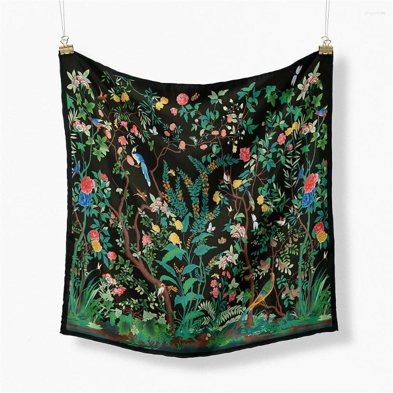 

Scarves 100 Twill Silk Scarf Woman Brand Design Printed Square Bandana Small Hijab Foulard Lady Tie Headband 53CM Neckerchief