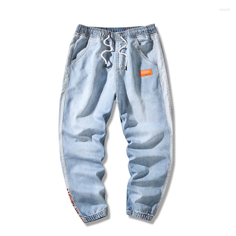 

Men's Pants ZhuZunZhe 2022 Spring And Summer Youth Fashion Men's Jeans Plus Size Embroidery Beam Feet Casual Trousers, Light blue