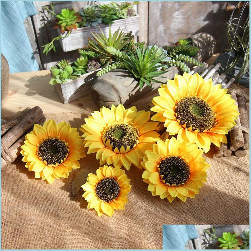 

Wedding Flowers Sunflower Artificial Flowers Silk Heads Wedding For Home Event Diy Decorations Supplies False Flower Many Size Drop Dhduc