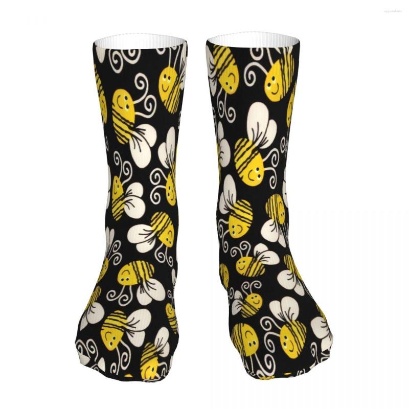 

Men's Socks Funny Cute Bee Sock Men Women Polyester Stockings Customizable, Black