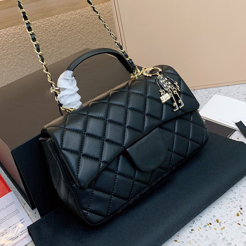

Ladies Designer Cross Body Quilted Bags Top Leather Hand With Gold Metal Matelasse Chain Crossbody Shoulder Large Capacity Classic Mini Outdoor Sacoche 21CM, Box