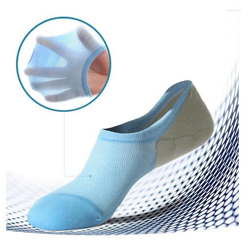 

Men's Socks Cottvo10Pairs Mix Color Breathable Cotton Invisible Casual No Show Liner Non-Slip Cushioned Boat Low Cut Sock Men, Sky blue-10pairs