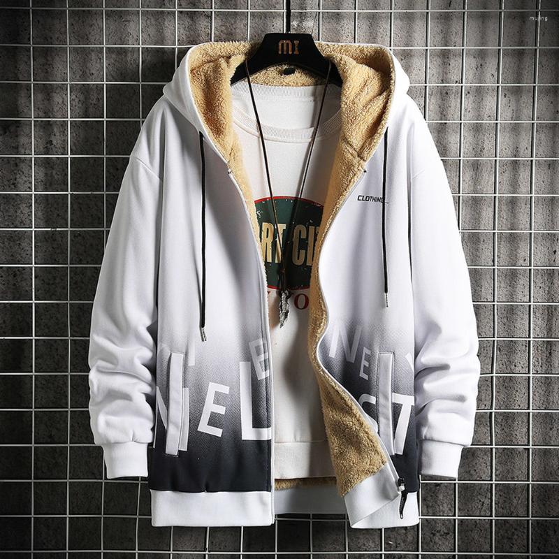 

Men's Down Hooded Coat Autumn Fleece Lined Warm With Hood Men Hoodies Jacket Hip Hop Style Streetwear Japan Clothes, Blue