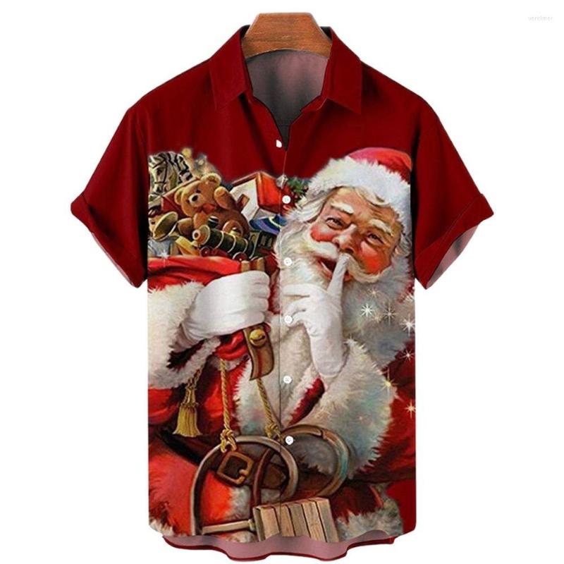 

Men's Casual Shirts 2022 Merry Christmas Fashion Print Santa Short Sleeve Blouse Men's Xmas T-shirts Oversized Tee Shirt Men Clothing, Dxcs-uiei-101603